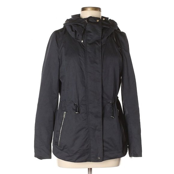ZARA Navy Funnel Neck Anorak - Picture 1 of 9
